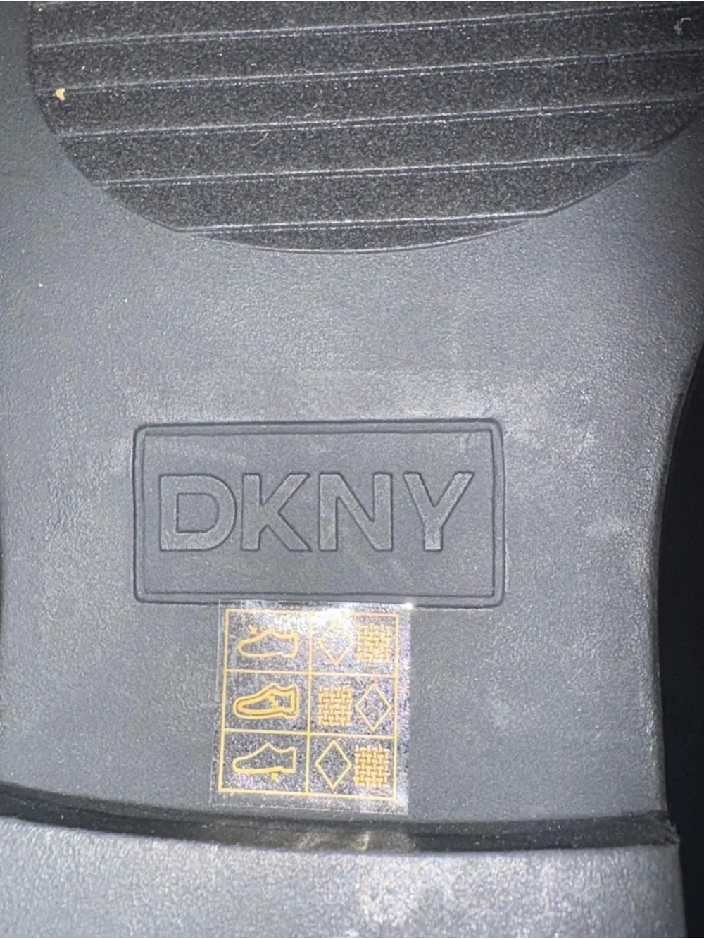 DKNY Knee High Boots Black Stretch Back Zip Low Heel Size 6